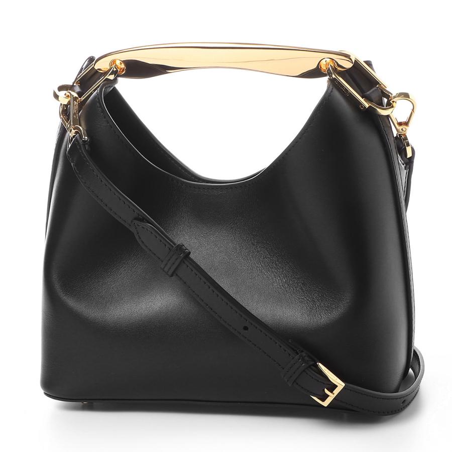 エレメ Elleme ハンドバッグ 2WAY Small Boomerang Leather ショルダーバッグ レディース small-boomerang-leather-black-goldの画像