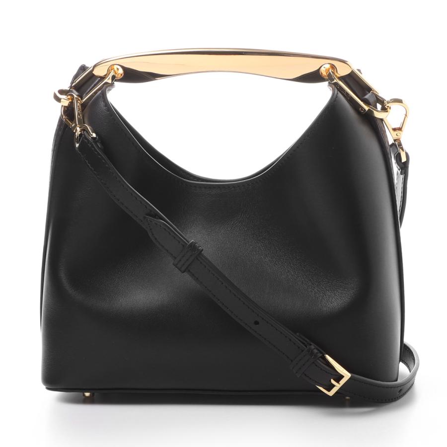 エレメ Elleme ハンドバッグ 2WAY Small Boomerang Leather ショルダーバッグ レディース small-boomerang-leather-black-goldの画像