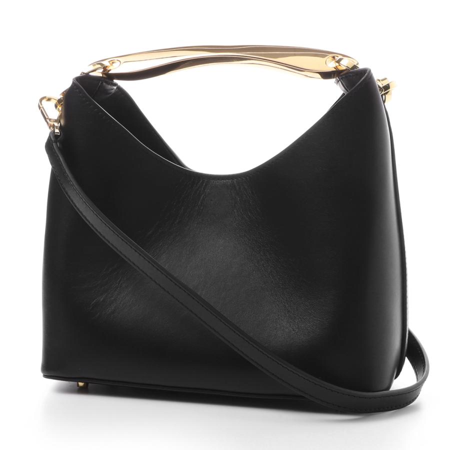 エレメ Elleme ハンドバッグ 2WAY Small Boomerang Leather ショルダーバッグ レディース small-boomerang-leather-black-goldの画像