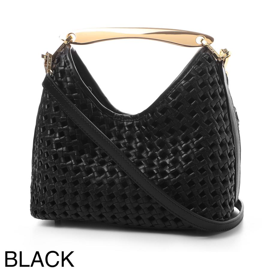 エレメ Elleme ハンドバッグ 2WAY Small Boomerang Woven Leather ショルダーバッグ レディース small-boomerang-woven-leather-blackの画像