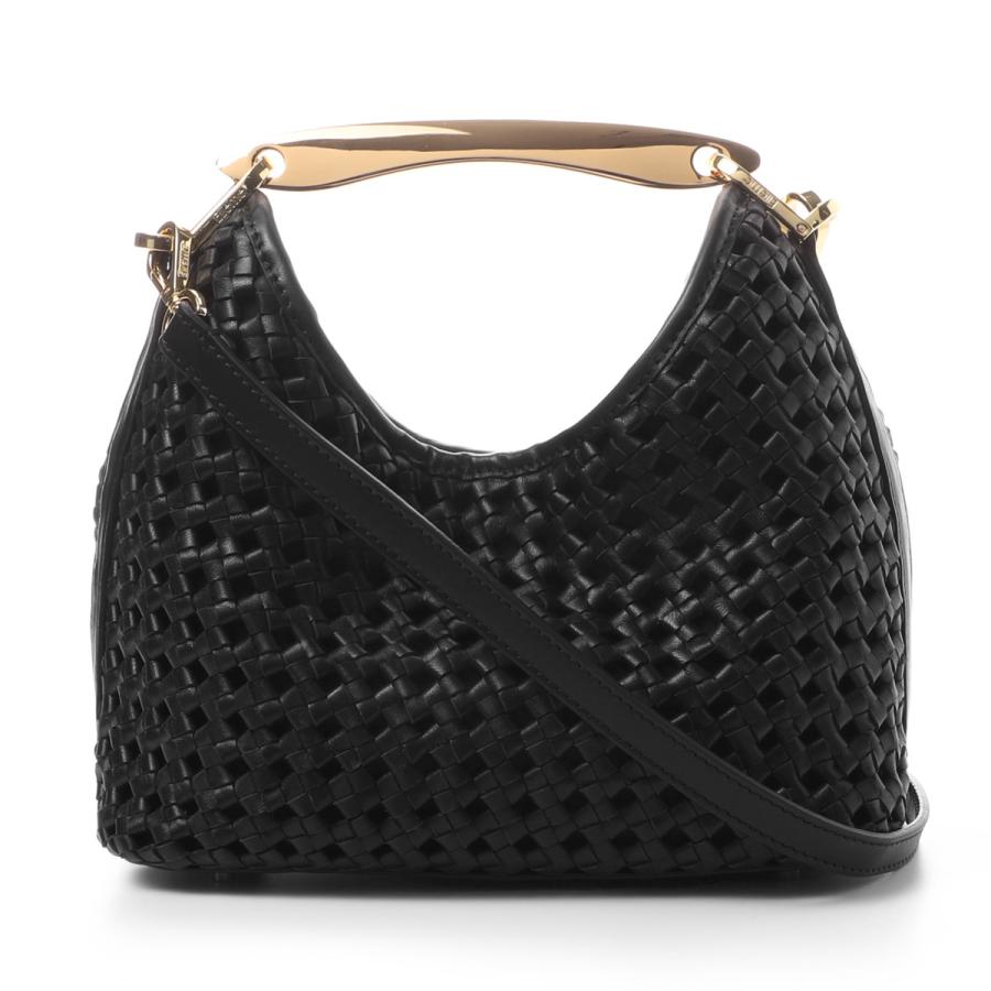 エレメ Elleme ハンドバッグ 2WAY Small Boomerang Woven Leather ショルダーバッグ レディース small-boomerang-woven-leather-blackの画像