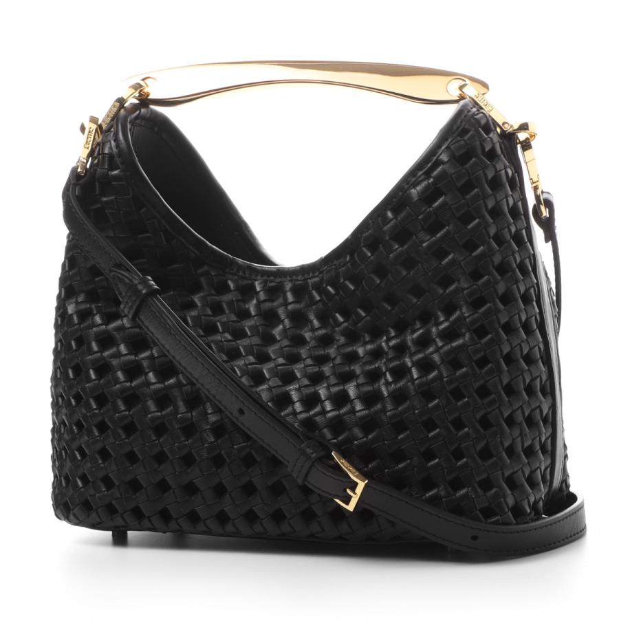 エレメ Elleme ハンドバッグ 2WAY Small Boomerang Woven Leather ショルダーバッグ レディース small-boomerang-woven-leather-blackの画像