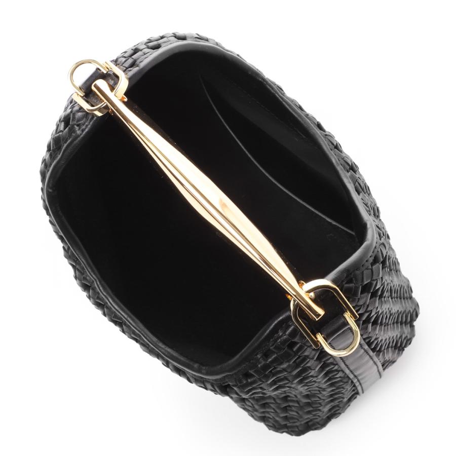エレメ Elleme ハンドバッグ 2WAY Small Boomerang Woven Leather ショルダーバッグ レディース small-boomerang-woven-leather-blackの画像