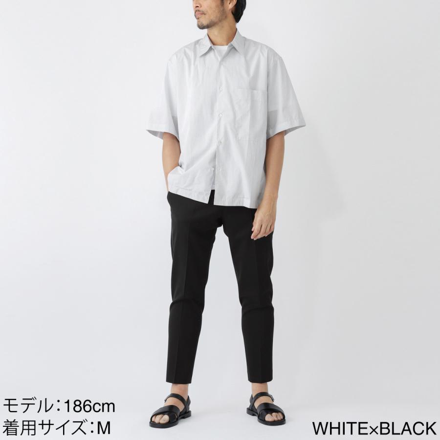 スタジオ ニコルソン STUDIO NICHOLSON 半袖シャツ PETE ホワイト メンズ pete-snm-1033-white-blackの画像