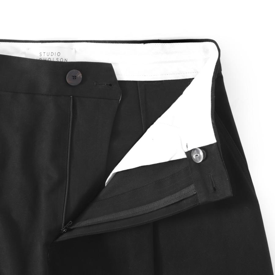 スタジオ ニコルソン STUDIO NICHOLSON コットンパンツ SORTE DEEP PLEAT VOLUME PANT ボリュームパンツ ブラック メンズ sorte-snm-1248-blackの画像