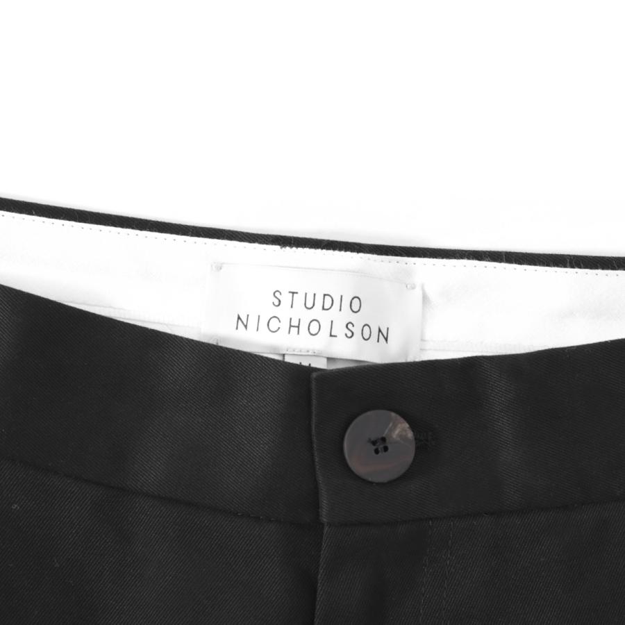 スタジオ ニコルソン STUDIO NICHOLSON コットンパンツ SORTE DEEP PLEAT VOLUME PANT ボリュームパンツ ブラック メンズ sorte-snm-1248-blackの画像