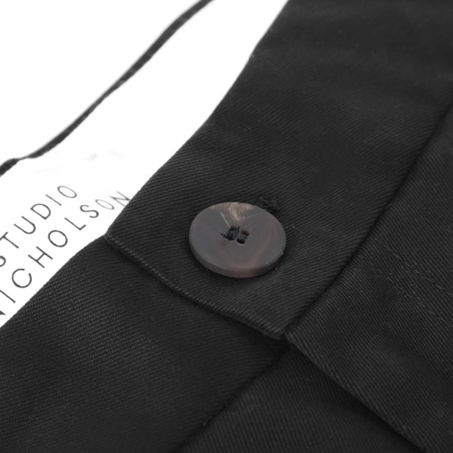 スタジオ ニコルソン STUDIO NICHOLSON コットンパンツ SORTE DEEP PLEAT VOLUME PANT ボリュームパンツ ブラック メンズ sorte-snm-1248-blackの画像