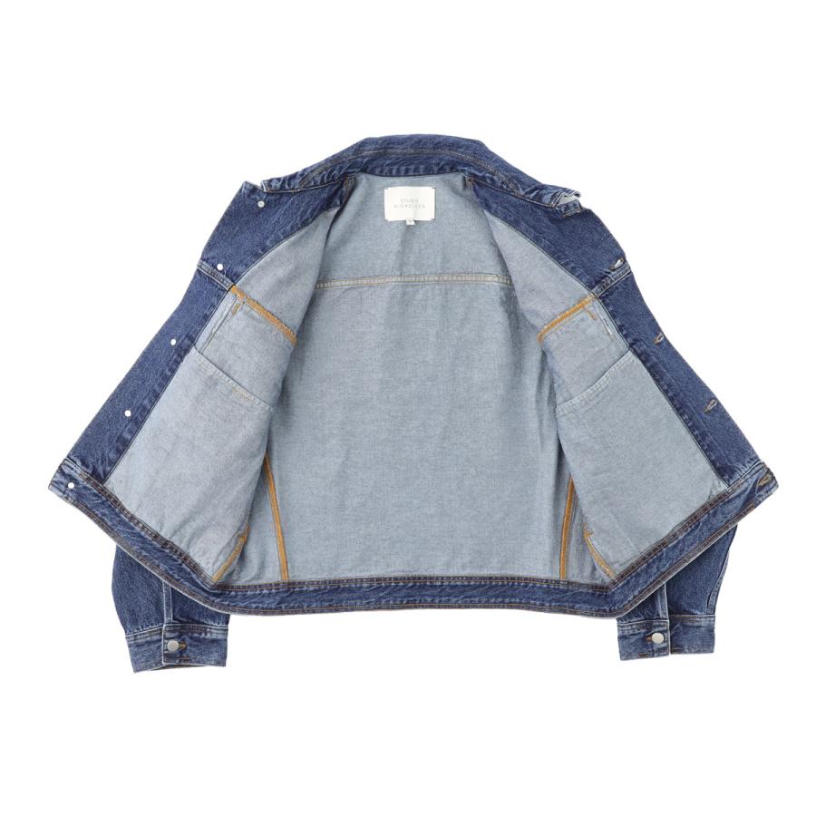 スタジオ ニコルソン STUDIO NICHOLSON デニムジャケット STEIN ITALIAN DENIM JACKET ブルー メンズ stein-snm-1299-wornwashindigoの画像