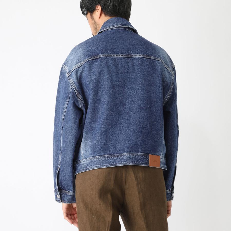 スタジオ ニコルソン STUDIO NICHOLSON デニムジャケット STEIN ITALIAN DENIM JACKET ブルー メンズ stein-snm-1299-wornwashindigoの画像
