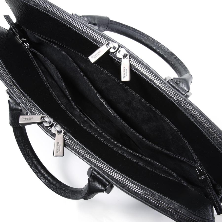 セラピアン　ビジネスバッグ　ブリーフケース　レザー　ブラック Double gusset briefcase evoluzione eclipse black