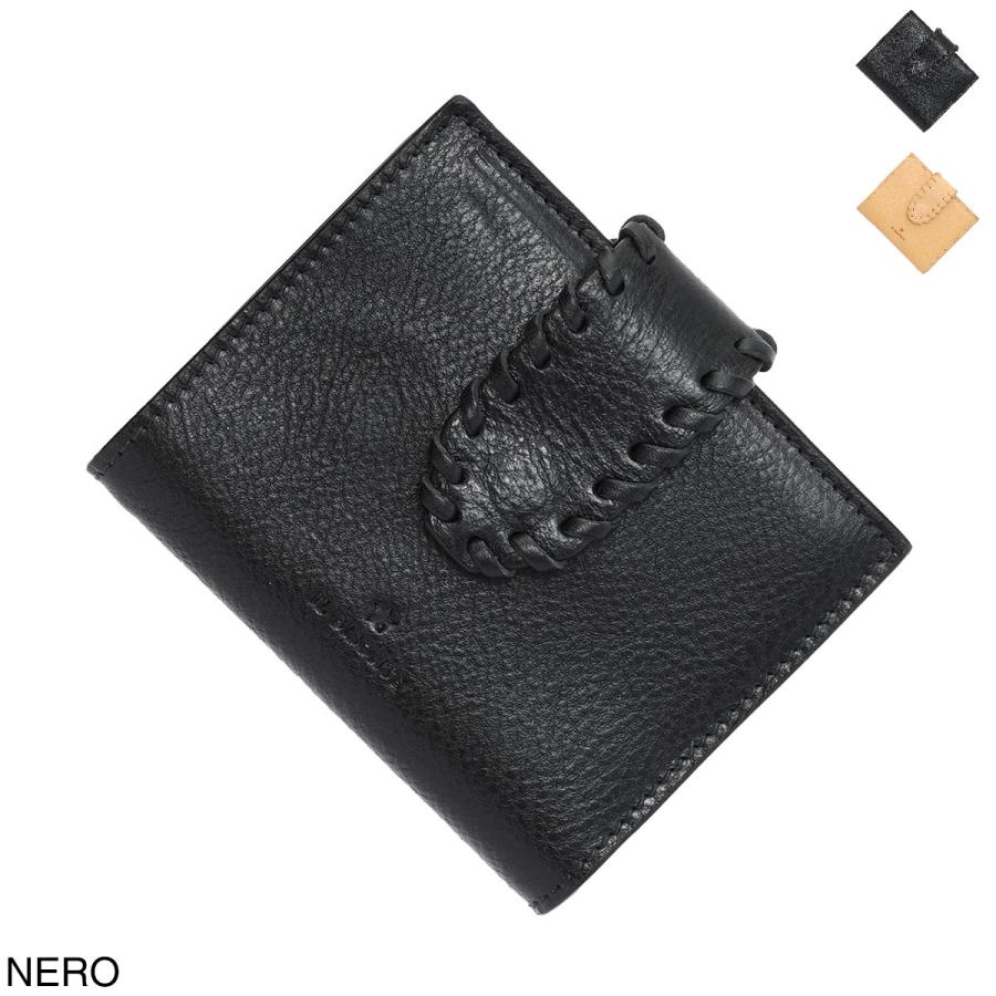 【保証書付き新品未使用 】イルビゾンテ 二つ折り 財布 黒 ブラック NERO IL BISONTE イルビゾンテ 2つ折り財布 レディース ssw017-pv0001