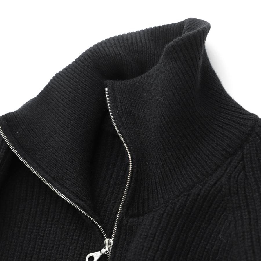ジョンスメドレー JOHN SMEDLEY ジップアップ ニットブルゾン THATCH 7ゲージ STANDARD FIT メンズ thatch-blackの画像