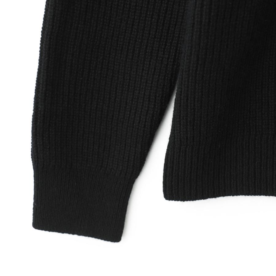 ジョンスメドレー JOHN SMEDLEY ジップアップ ニットブルゾン THATCH 7ゲージ STANDARD FIT メンズ thatch-blackの画像