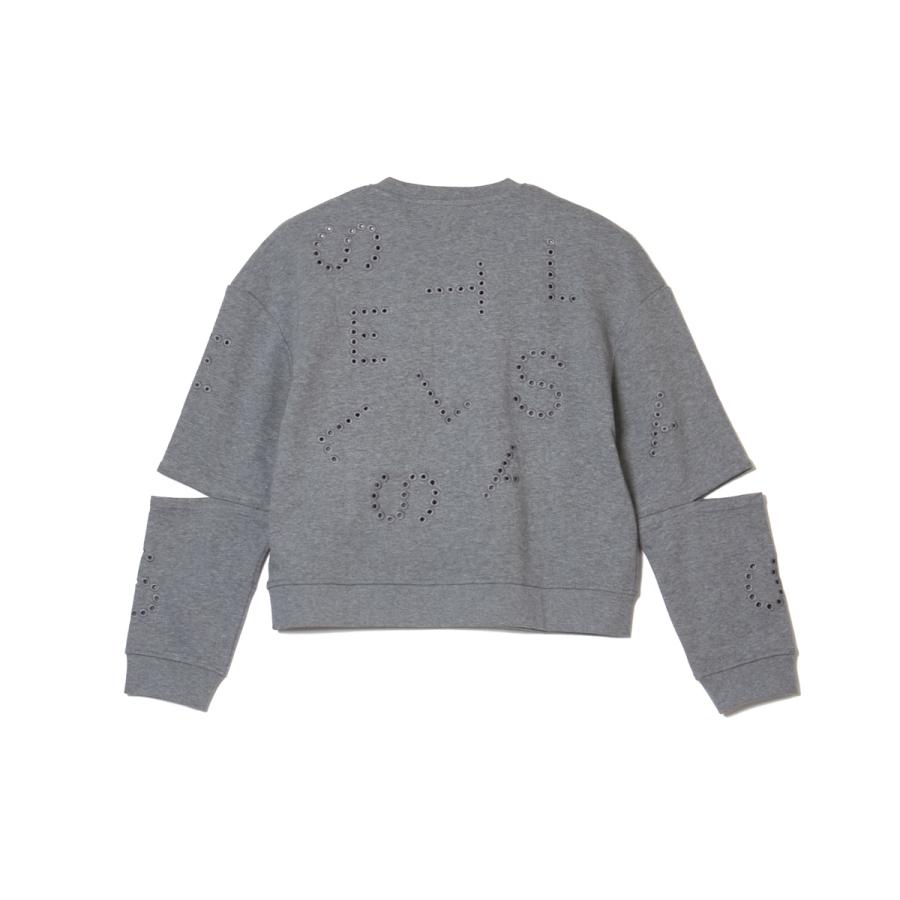 ステラマッカートニー STELLA McCARTNEY スウェットシャツ スウェット カットアウトデザイン パンチング ロゴ刺繍 キッズ ガールズ グレー レディースの画像
