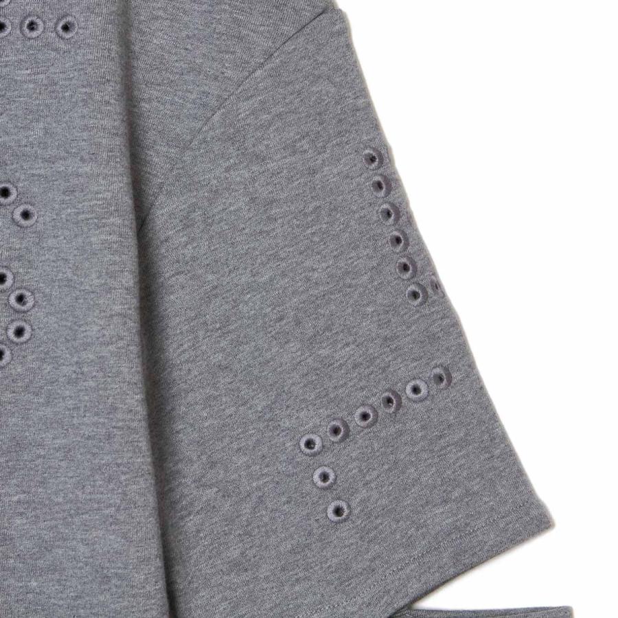 ステラマッカートニー STELLA McCARTNEY スウェットシャツ スウェット カットアウトデザイン パンチング ロゴ刺繍 キッズ ガールズ グレー レディースの画像