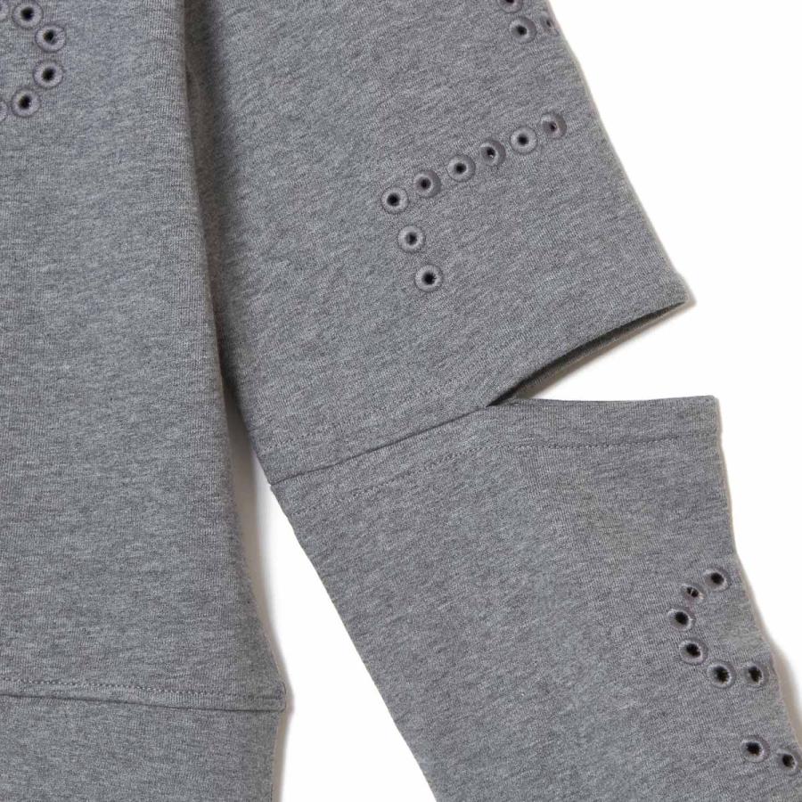 ステラマッカートニー STELLA McCARTNEY スウェットシャツ スウェット カットアウトデザイン パンチング ロゴ刺繍 キッズ ガールズ グレー レディースの画像