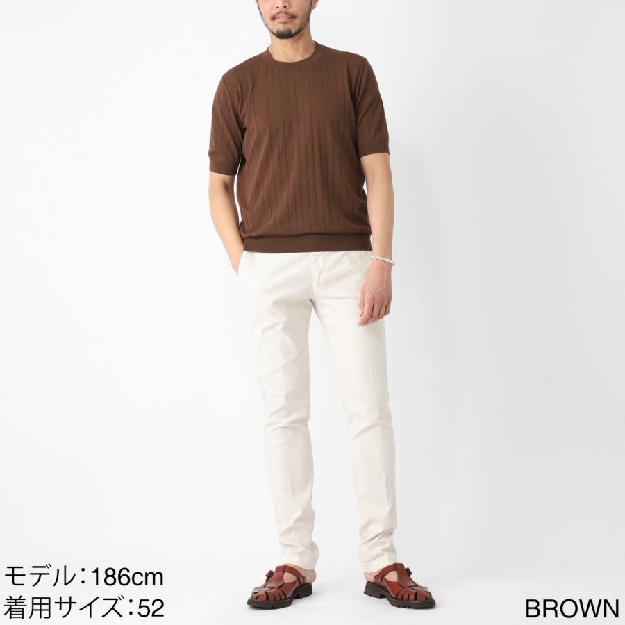 クルチアーニ Cruciani クルーネック 半袖ニット GIROCOLLO M/C 大きいサイズあり ブラウン メンズ u61558-67gc2-z0030_3