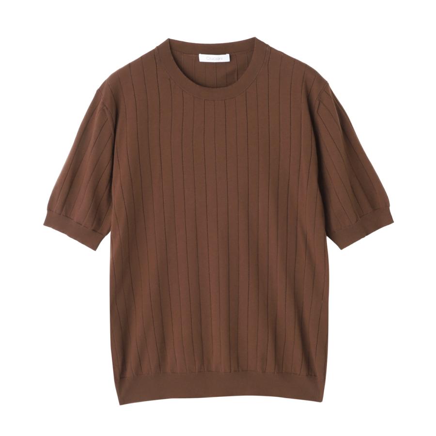 クルチアーニ Cruciani クルーネック 半袖ニット GIROCOLLO M/C 大きいサイズあり ブラウン メンズ u61558-67gc2-z0030_4