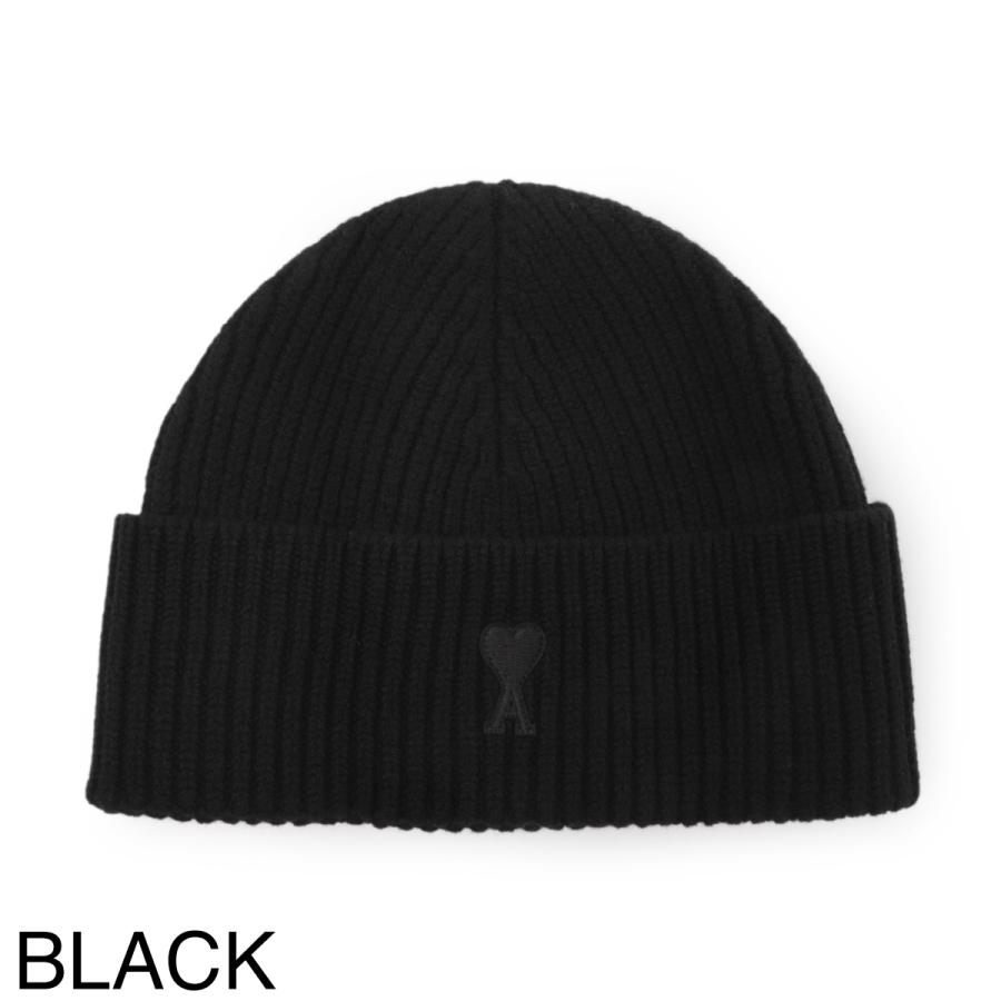 【日本未入荷モデル】AMI PARIS AMI DE COEUR ビーニー ホワイト ウール Ami De Coeur ビーニー オフホワイト/ブラック | AMI