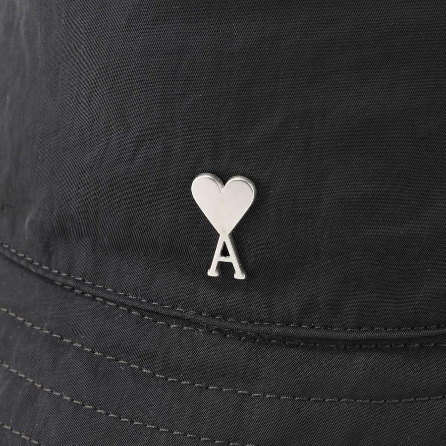 美品　AMI PARIS 黒バケットハット　シルバー AMI Alexandre Mattiussi アミパリス バケットハット 帽子 AMI PARIS
