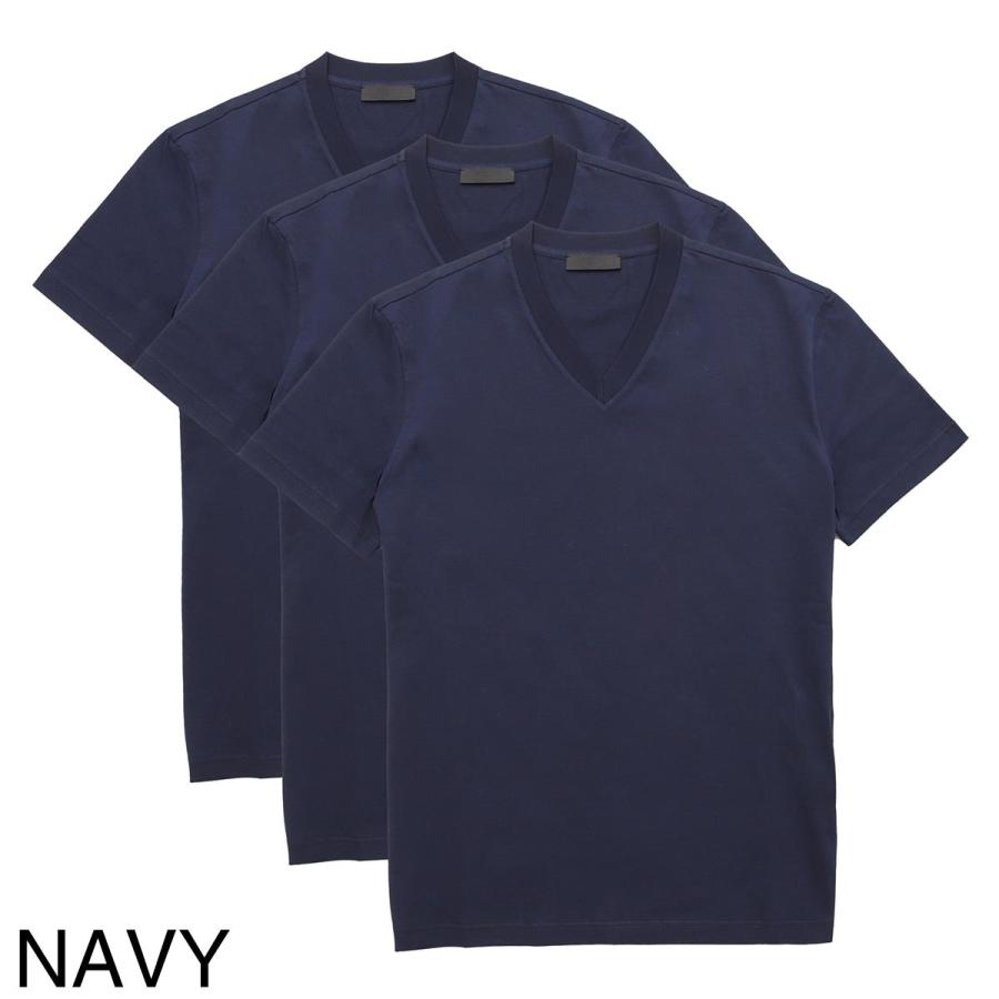 PRADA（プラダ） PRADA Vネック Tシャツ 3枚セット メンズ ujm493-ilk
