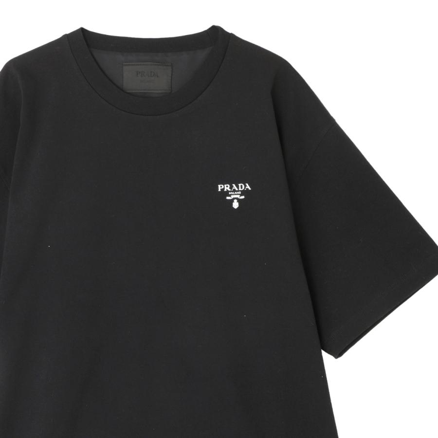 PRADA（プラダ） クルーネック半袖Tシャツ ブラック メンズ ujn742