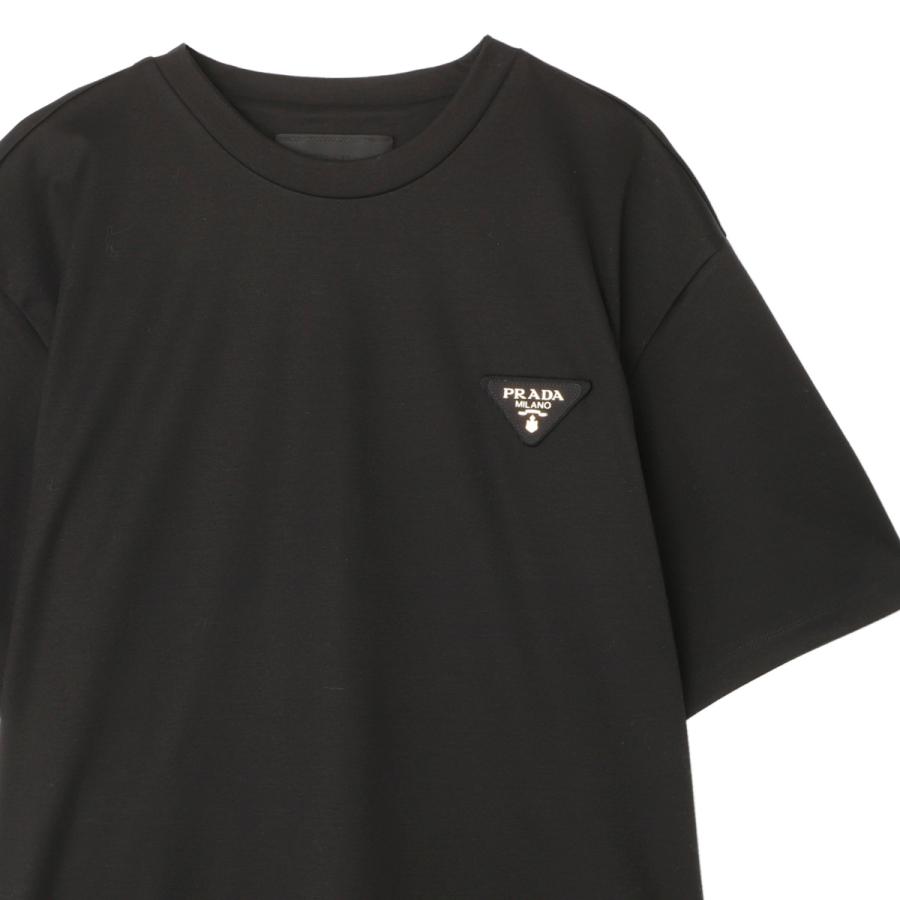 プラダ PRADA クルーネック半袖Tシャツ ブラック メンズ ujn837-s231 
