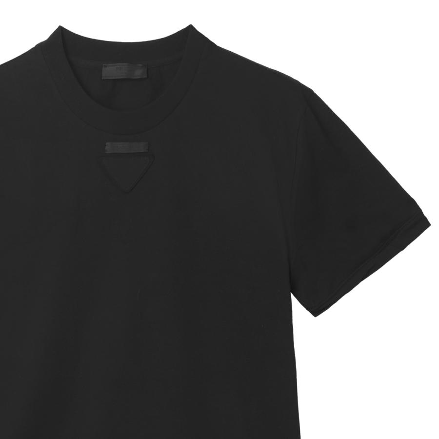 プラダ PRADA クルーネックTシャツ SHAPEABLE COTTON T-SHIRT シェイプド コットンTシャツ ブラック メンズ ujn979-ooo-11cd-f0002の画像