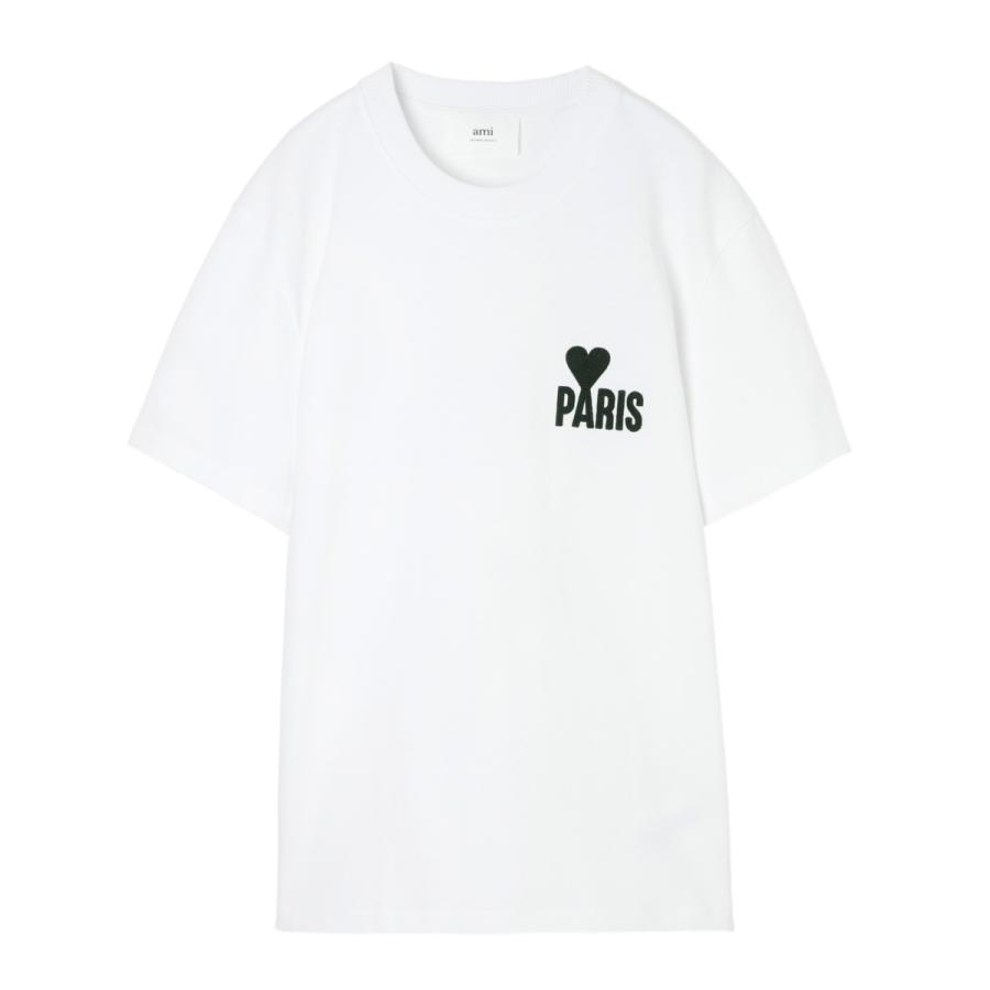 新品タグ付き　AMI PARIS アミパリス　Tシャツ ホワイト　S 男女兼用 AMI Alexandre Mattiussi アミパリス AMI PARIS クルーネックTシャツ