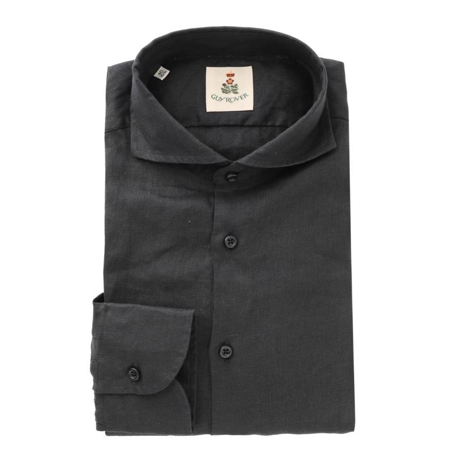 【美品】エディフィス別注 GUY ROVER ホリゾンタルカラーリネンシャツM GUY ROVER（ギローバー） リネンシャツ WASH ホリゾンタルカラーシャツ