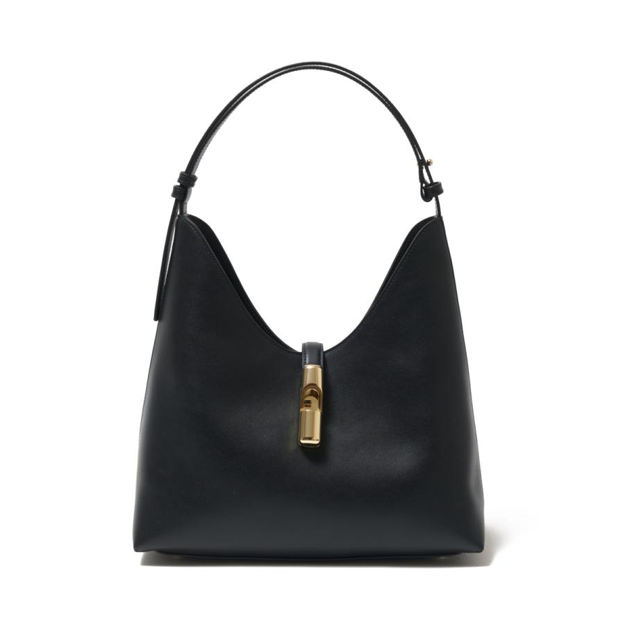 FURLA フルラ ホーボーバッグ ワンショルダー シボ革 ブラック A4収納可 FURLA（フルラ） ショルダーバッグ GOCCIA M HOBO レザー ホーボー