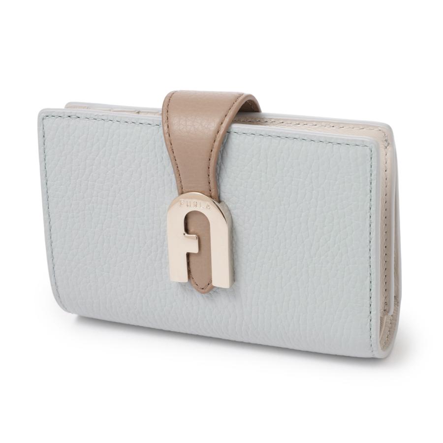 翠 です☆未使用級☆FURLA二つ折財布ソフィアグレイニーライトブルー FURLA（フルラ） FURLA 2つ折り財布 小銭入れ付き SOFIA GRAINY ブルー