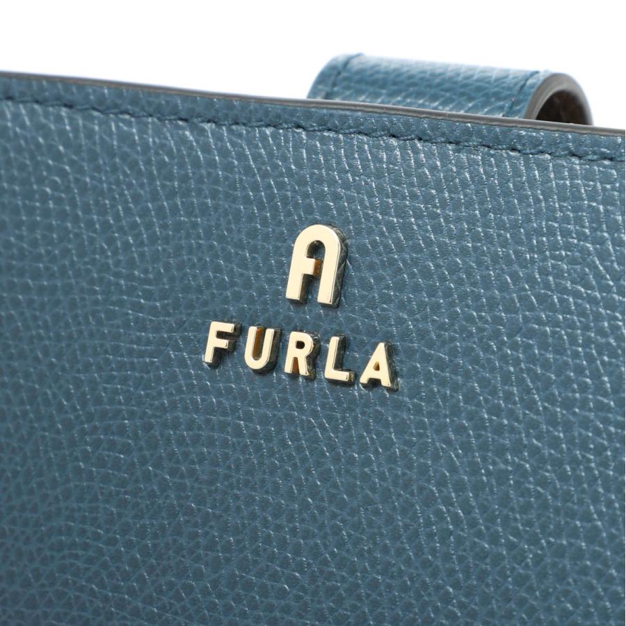 Portafoglio Furla Camelia Bi-fold Indigo Con Interni Corolla, Elegante E Compatto Con Scomparti Per Carte, Monete E Banconote