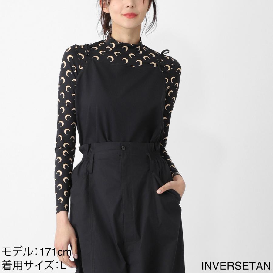 マリーン セル MARINE SERRE ハイネックカットソー MOON PRINTED JERSEY LS HIGHNECK TOP 三日月 モチーフ ジャージー レディース wts005a-cjer0001-it99の画像