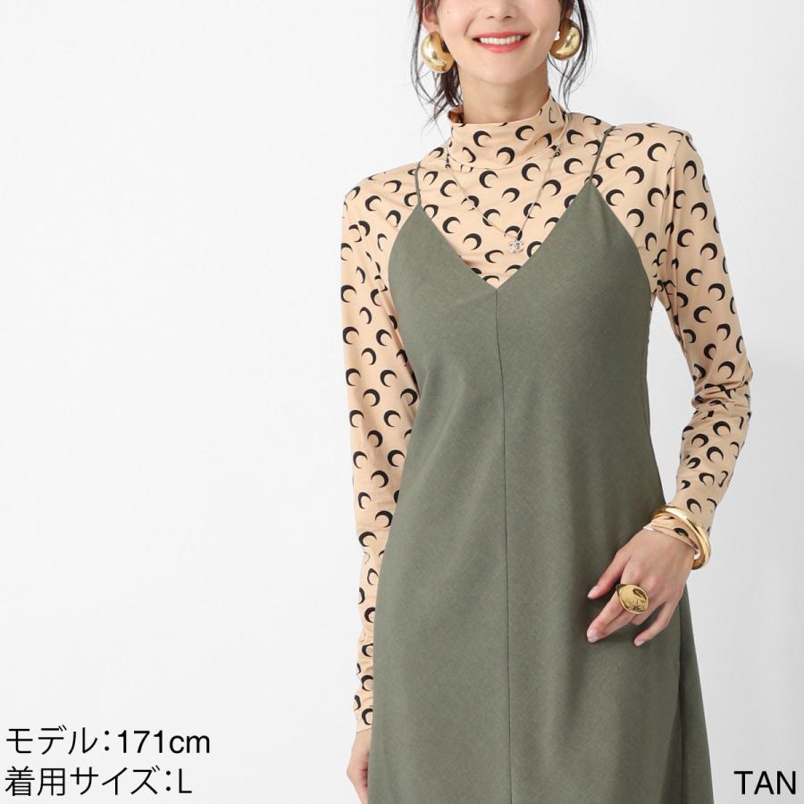 マリーン セル MARINE SERRE ハイネックカットソー MOON PRINTED JERSEY LS HIGHNECK TOP 三日月 モチーフ ジャージー レディース wts005a-cjer0001-it99の画像