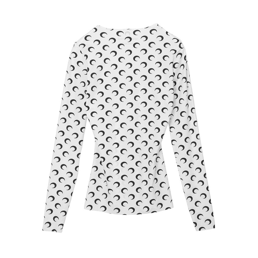 ⭐︎2000⭐︎　Marine Serre クレセントムーン 長袖トップス M マリーン セル MARINE SERRE クルーネック長袖カットソー MOON PRINTED