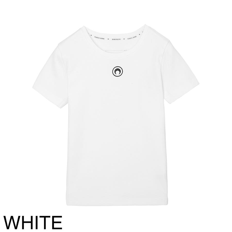 マリーン セル MARINE SERRE クルーネックTシャツ MOON LOGO JERSEY BABY FIT T-SHIRT レディース wtt012a-cjer0008-bk99の画像