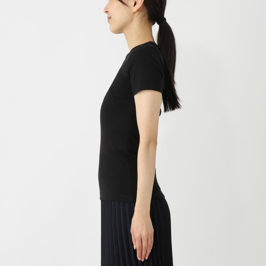 マリーン セル MARINE SERRE クルーネックTシャツ MOON LOGO JERSEY BABY FIT T-SHIRT レディース wtt012a-cjer0008-bk99の画像