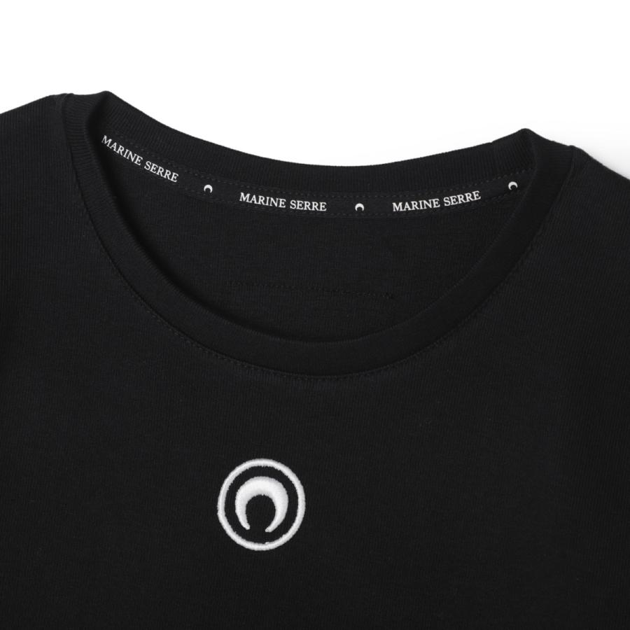 マリーン セル MARINE SERRE クルーネックTシャツ MOON LOGO JERSEY BABY FIT T-SHIRT レディース wtt012a-cjer0008-bk99の画像