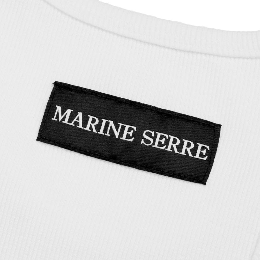 マリーンセル　ホワイト タンクトップ MARINE SERRE（マリーンセル） マリーン セル タンクトップ MOON LOGO