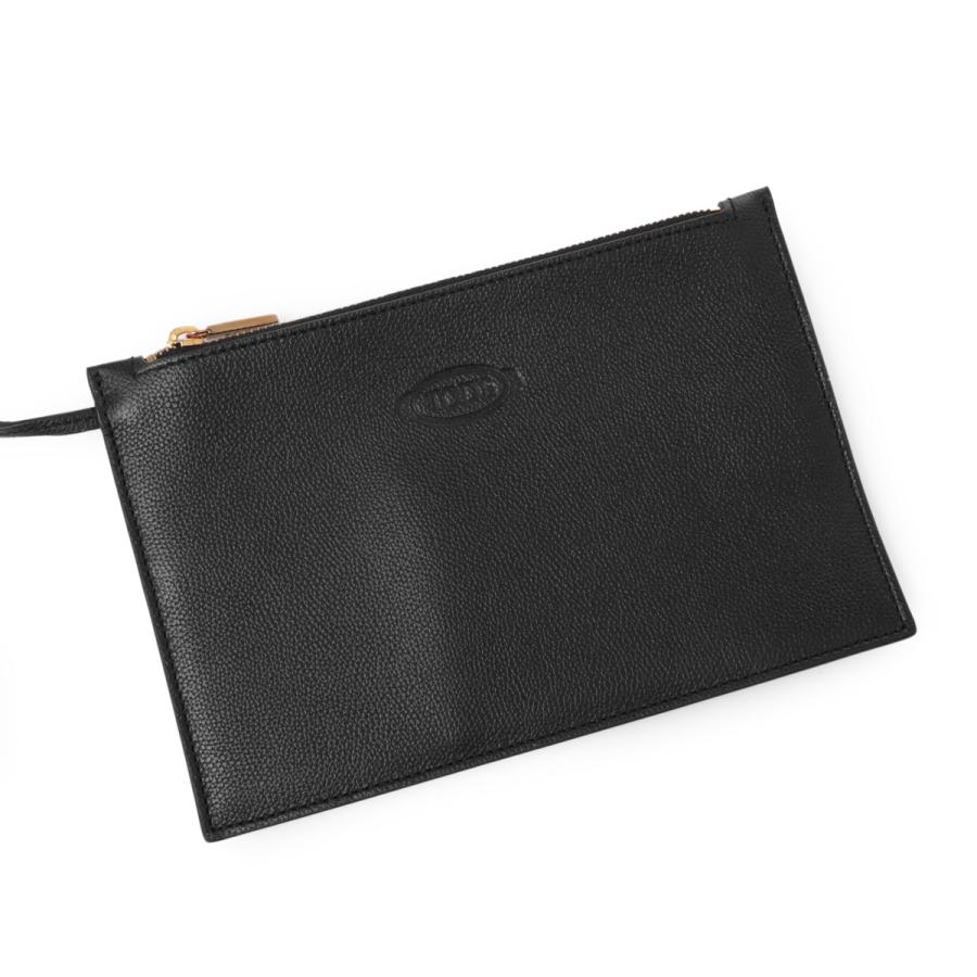 【美品】Tods トッズ タイムレス ミニポーチ ブラック TOD'S（トッズ） TODS ハンドバッグ SMALL T TIMELESS Tタイムレス