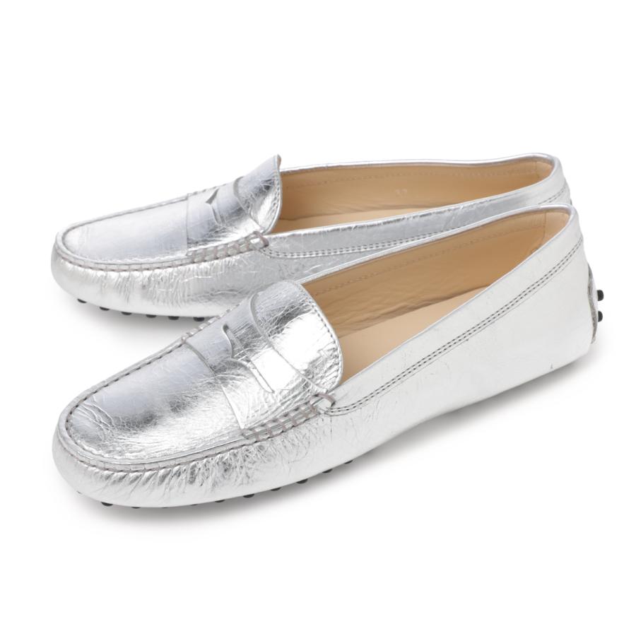 トッズ TODS ドライビングシューズ GOMMINO MOCASSINO シルバー
