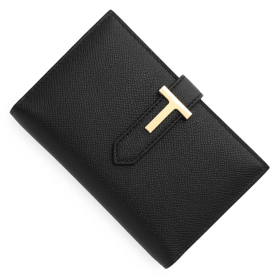 TOM FORD トムフォード 2つ折り財布 小銭入れ付き ブラック TOM FORD トムフォード 2つ折り財布 小銭入れ付き ブラック