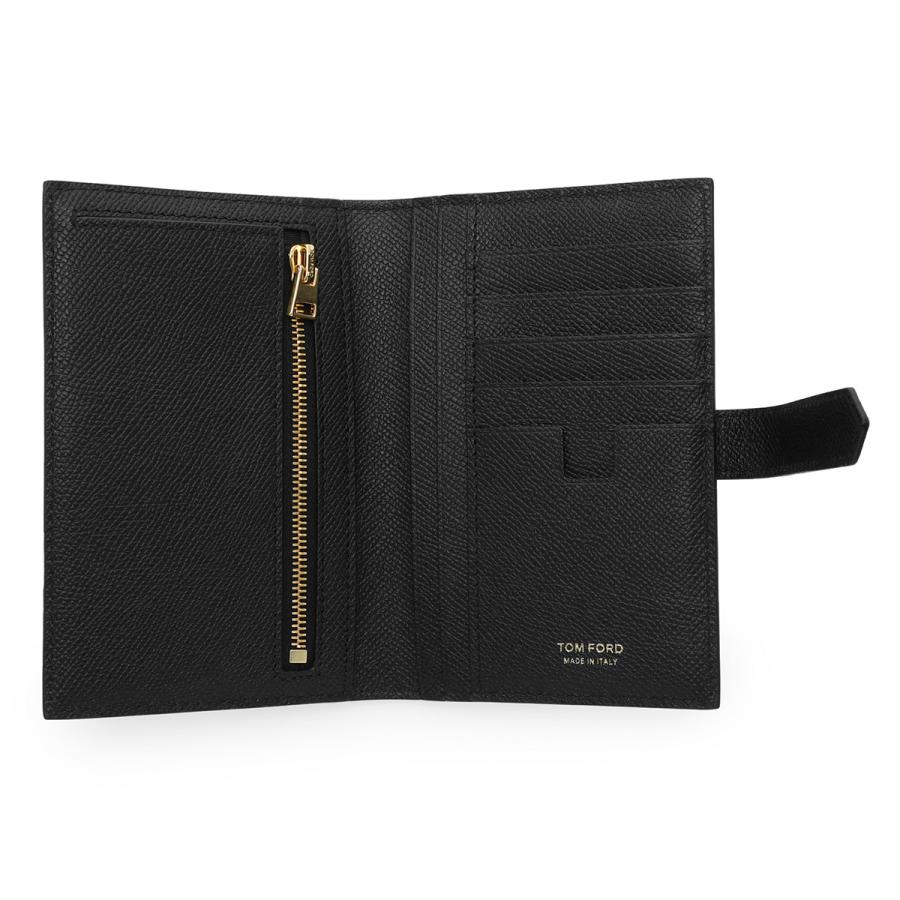 TOM FORD トムフォード 2つ折り財布 小銭入れ付き ブラック TOM FORD トムフォード 2つ折り財布 小銭入れ付き ブラック