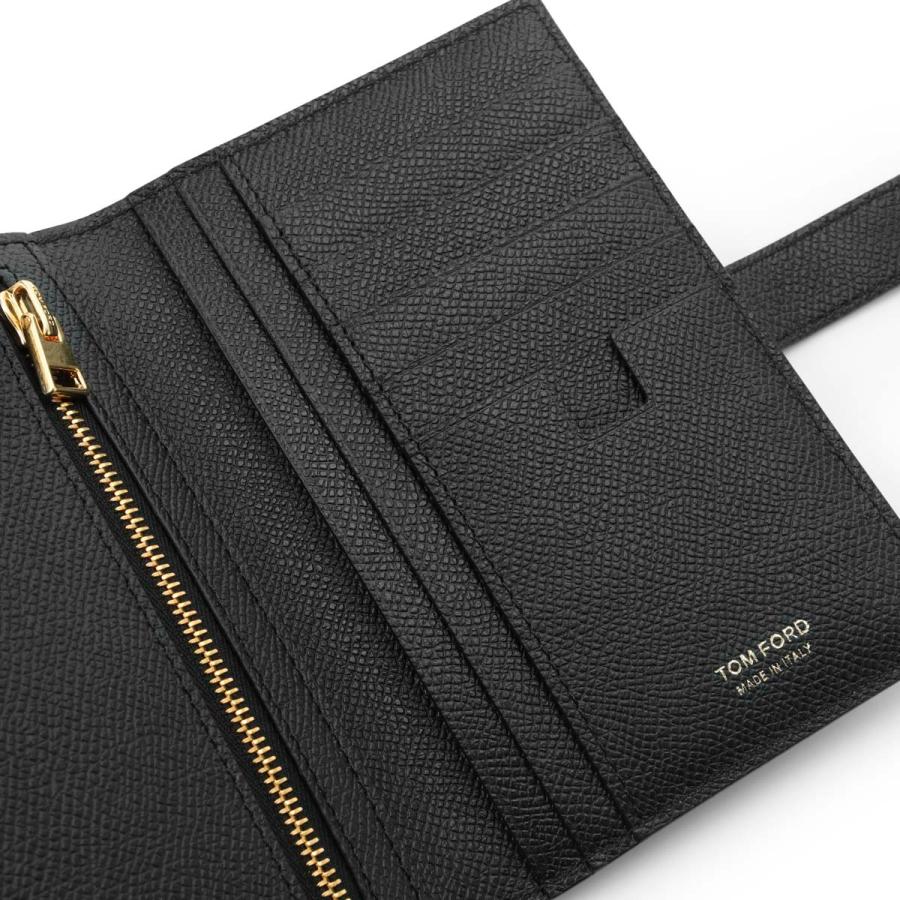 TOM FORD トムフォード 2つ折り財布 小銭入れ付き ブラック TOM FORD トムフォード 2つ折り財布 小銭入れ付き ブラック