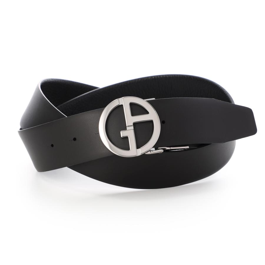 GIORGIO ARMANI レザーベルト ブラック GIORGIO ARMANI ジョルジオアルマーニ ベルト ブラック メンズ y2s452