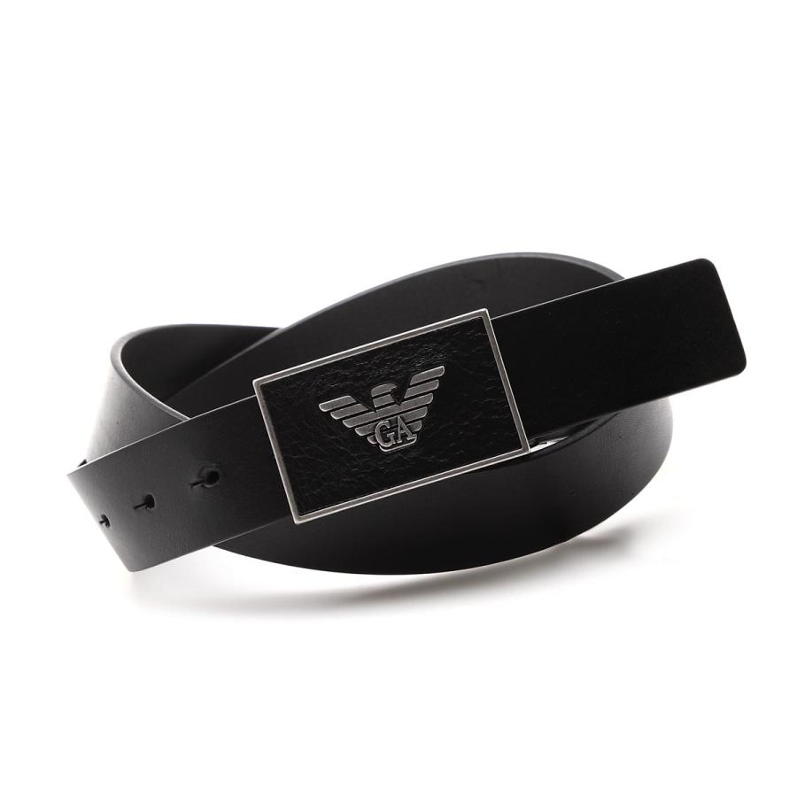 EMPORIO ARMANI エンポリオアルマーニ ベルト PLATE BELT ブラック