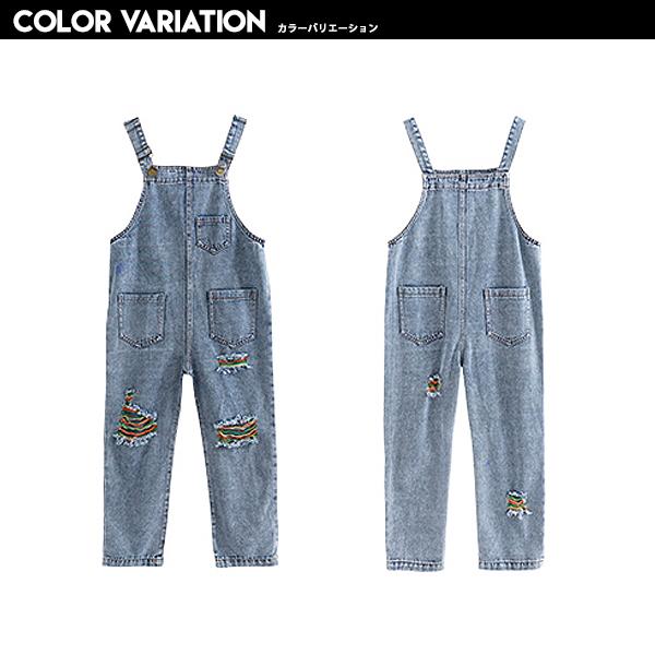 子供服 キッズ ロングパンツ ダメージ加工 デニムサロペット オーバーオール オールインワン 女の子 つなぎ ジーンズ Gパンデニム ガールズ 女児 ジュニア Dc 472 Mb2 通販 Yahoo ショッピング