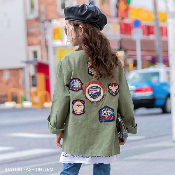 子供服 キッズ ジャケット ワッペン付き ミリタリージャケット 女の子 フライトジャケット モッズコート アウター 羽織 ガールズ ジュニア Dc 474 Mb2 通販 Yahoo ショッピング