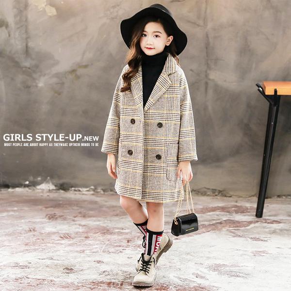 子供服 キッズ アウター 中綿 格子柄 グレンチェック チェスターコート ラシャコート ロングコート 女の子 チェック柄 厚手 ロング丈 ひざ丈 羽織 ガールズ 女児 Dc 513 Mb2 通販 Yahoo ショッピング